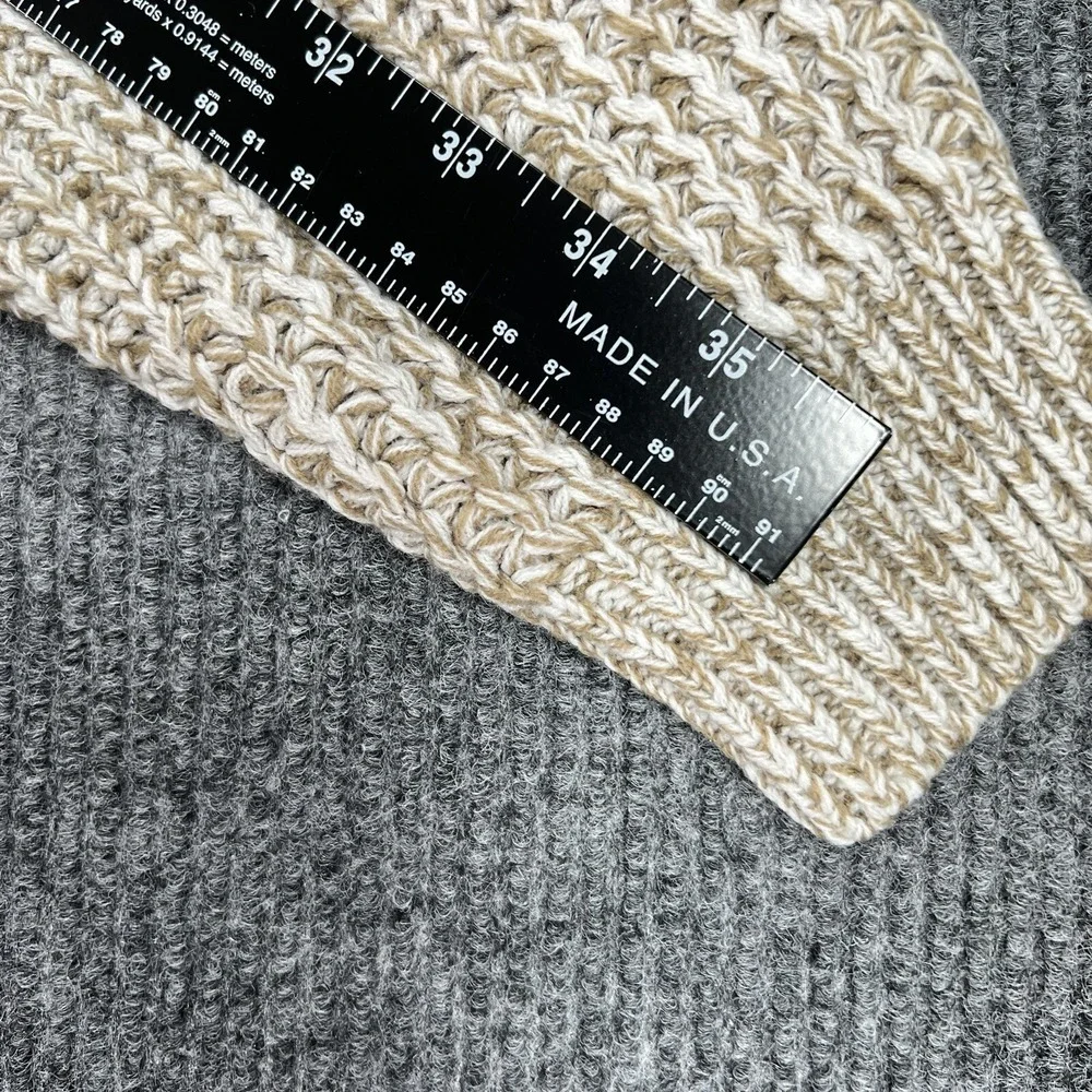 Campus Sweater Mens XL Extra Large Beige Chunky Knit 1/4 Button Pullover